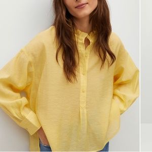 Mango Textured Flowy Blouse